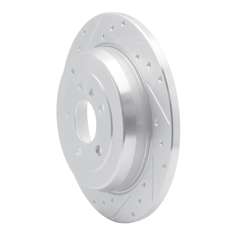 Mercedes-Benz R500 Brake Rotor (1) - Rear Left - R1 Concepts - Drilled & Slotted - Silver - `06-`12
